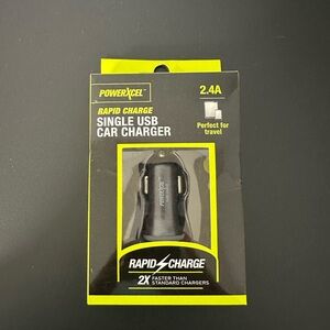 Powered Black Single USB Car Charger